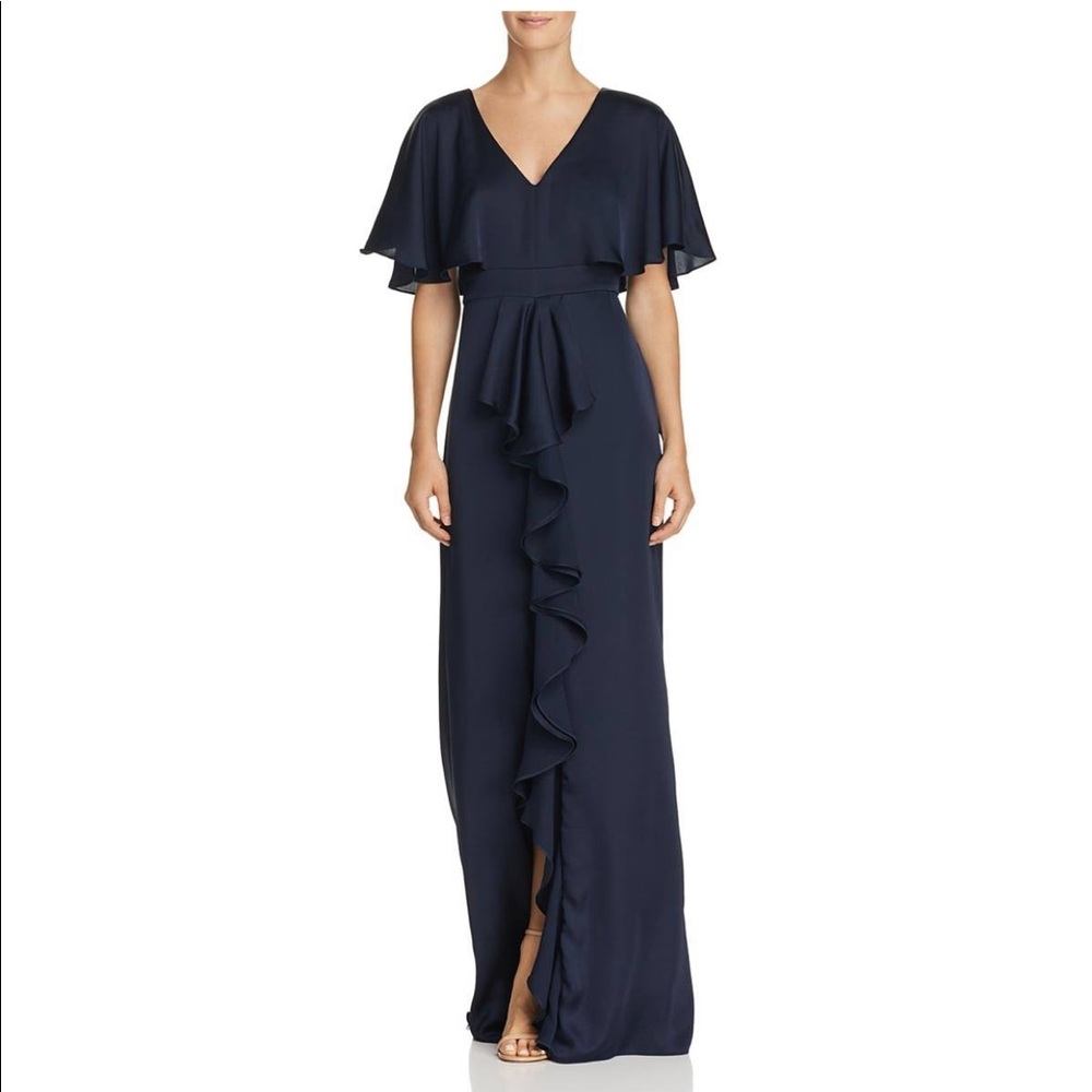 Adrianna Papell Satin Chiffon Gown Sz 14 New!